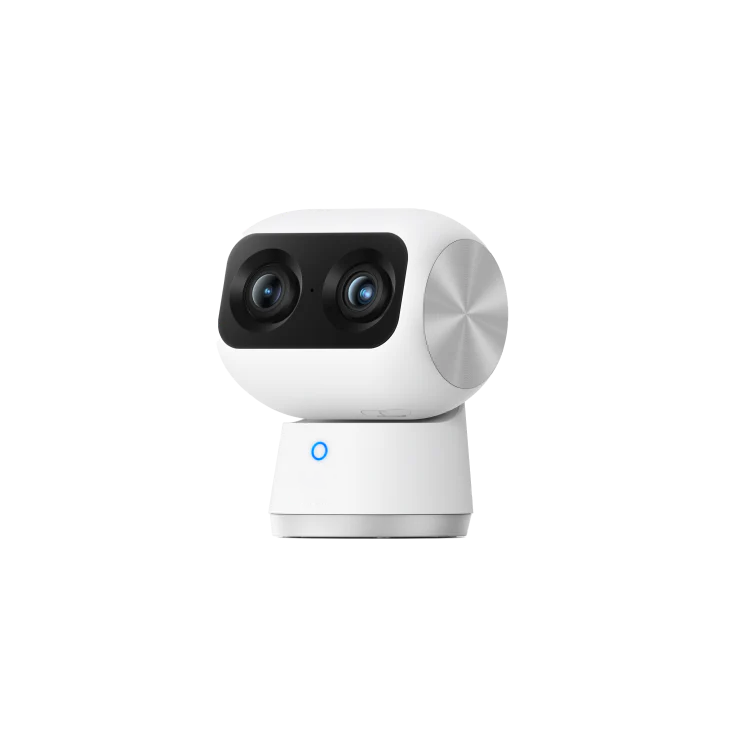 Dual-Lens Pan-Tilt Indoor Camera Featuring Hybrid Zoom and AI Motion Tracking