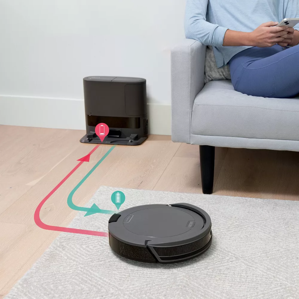 LiDAR Mapped Robot Vacuum Equipped With Bagless Self-Empty Dock and Anti-Wrap Self-Cleaning Brushroll