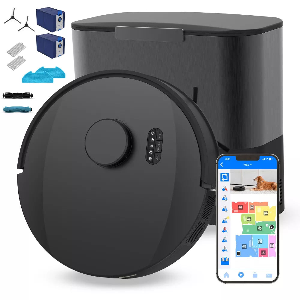 Pet-Focused Robot Vacuum Outfitted With Long-Cycle Auto-Dust Disposal Bin and Full-Angle LiDAR Route Planning