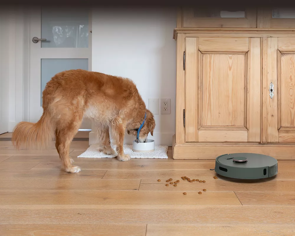 Eco-Friendly Bio-Plastic Robot Vacuum Featuring Tunable Auto-Empty Function and Multi-Grade Suction Mopping Presets